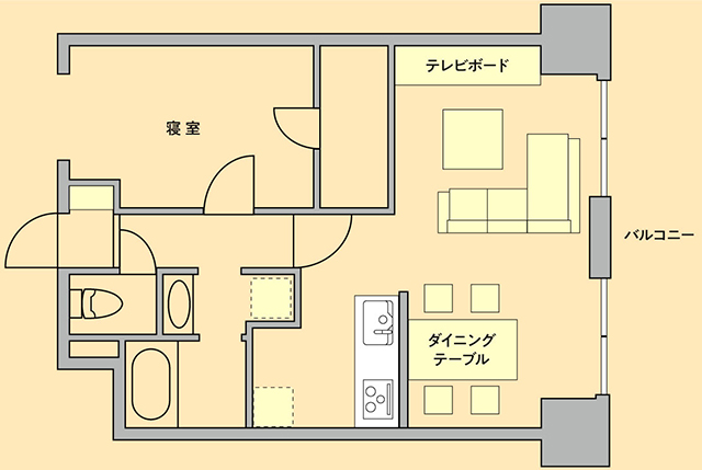 1LDKの間取り図