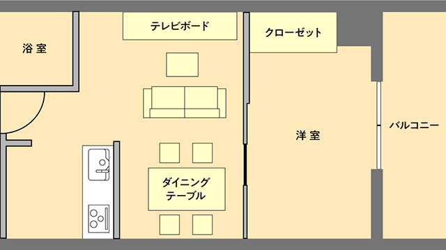 1LDKの間取り図